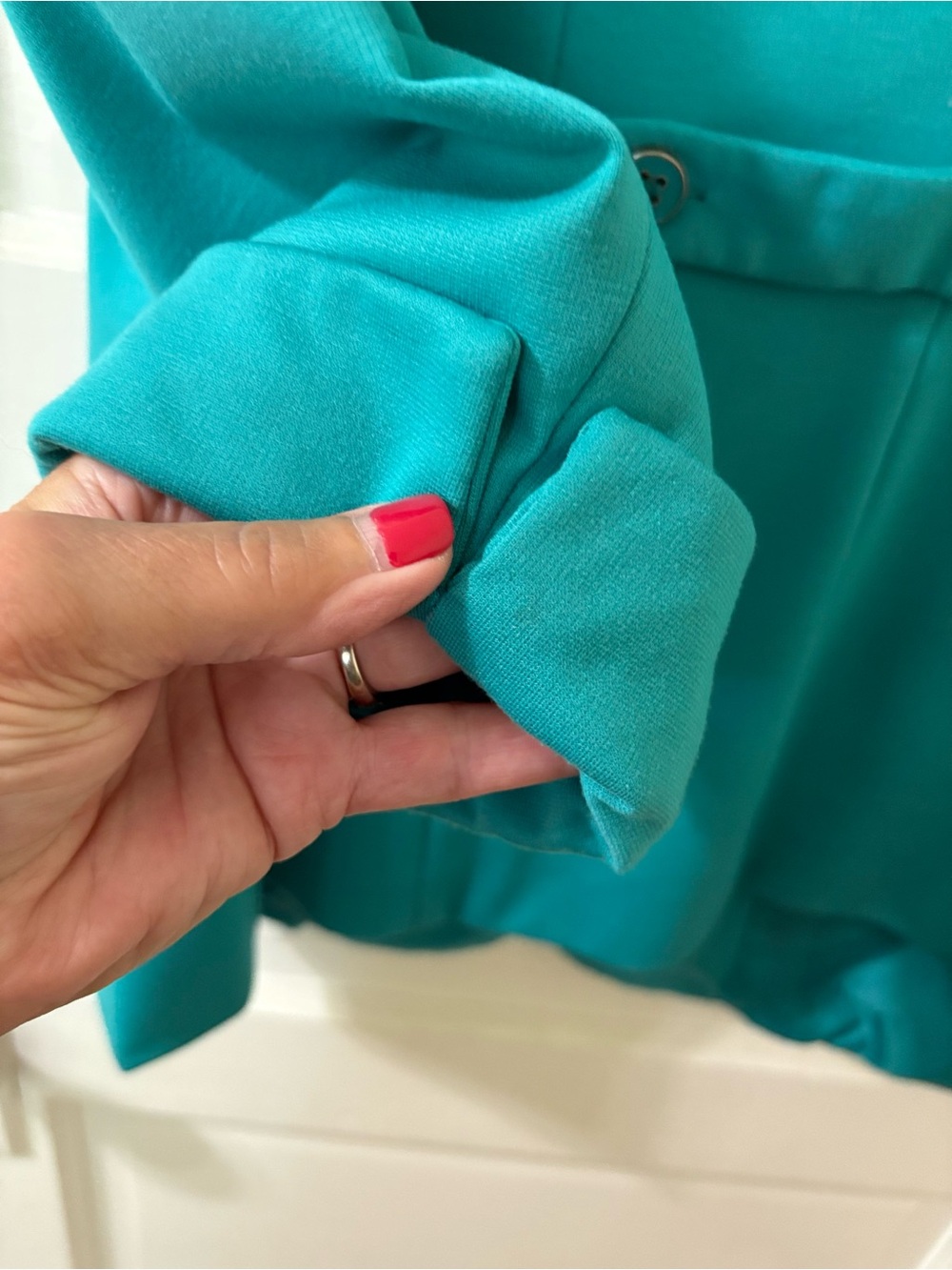 dressbarn Teal Single-Button Women's Blazer - Picture 3 of 8